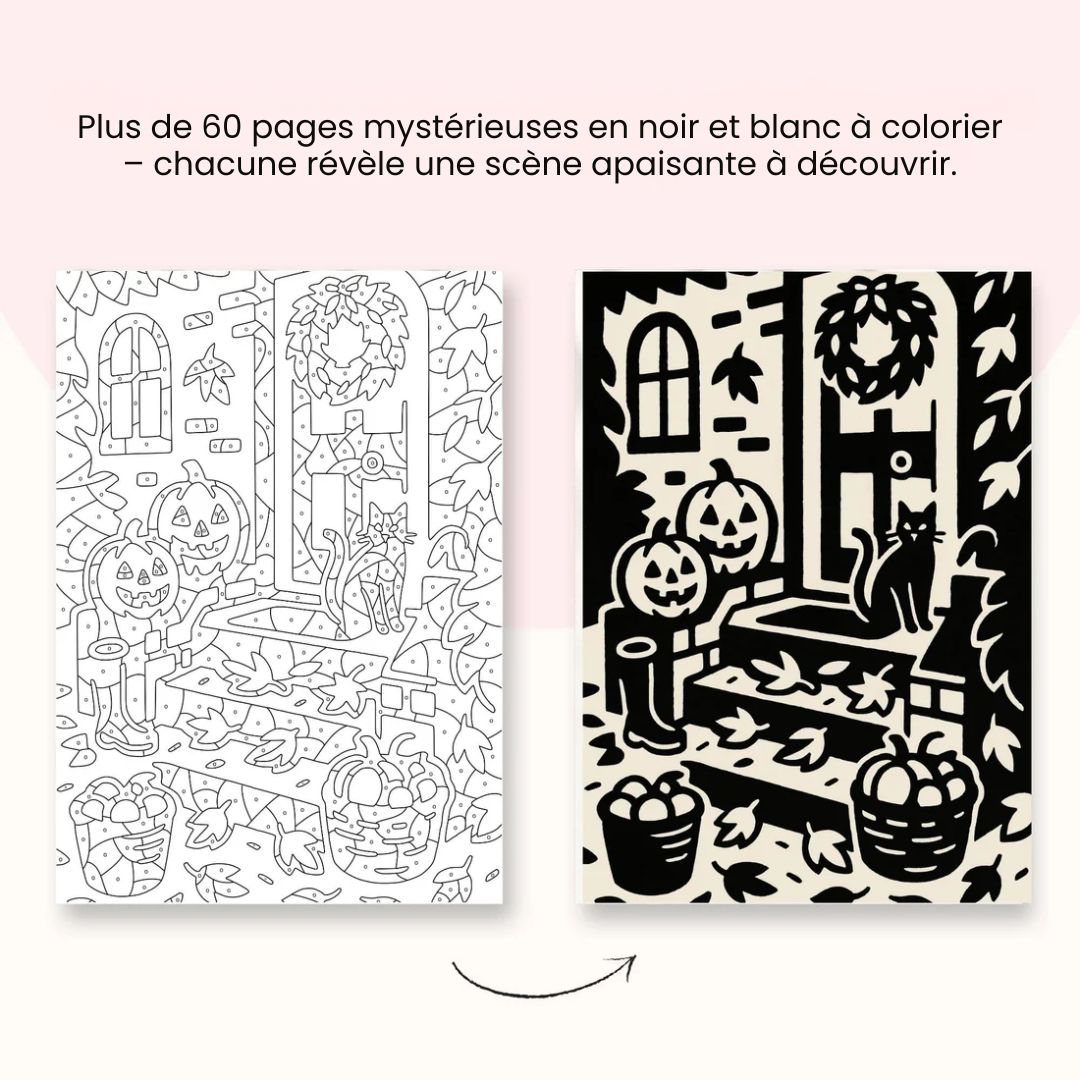 Livre de coloriage monochrome – Édition d’automne (Nouveau)