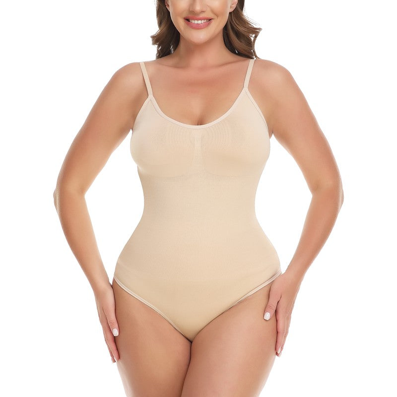 Body Gainant Femme Uni à Bretelles Réglables et Dos Nu
