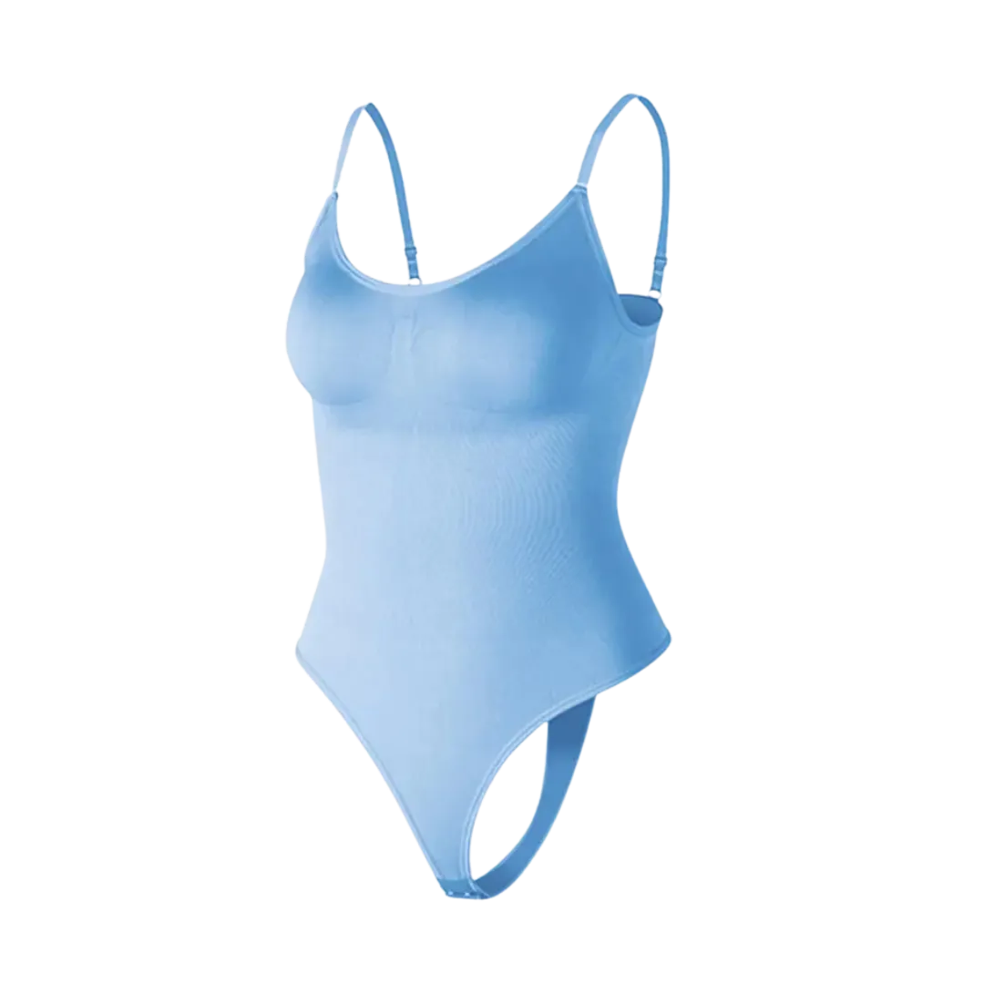 Body Gainant Femme Uni à Bretelles Réglables et Dos Nu