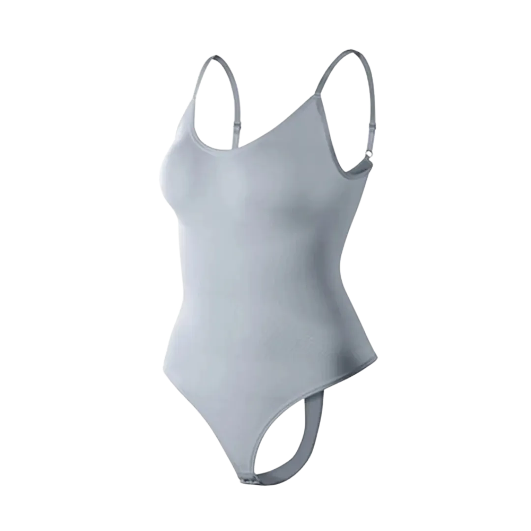 Body Gainant Femme Uni à Bretelles Réglables et Dos Nu