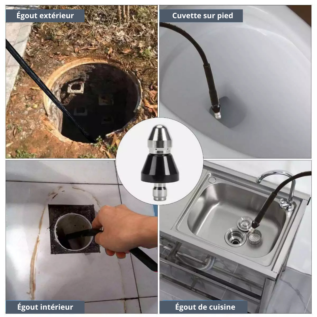 Drain King™ Pack 3 en 1 – Déboucheur Canalisation écologique Haute Pression