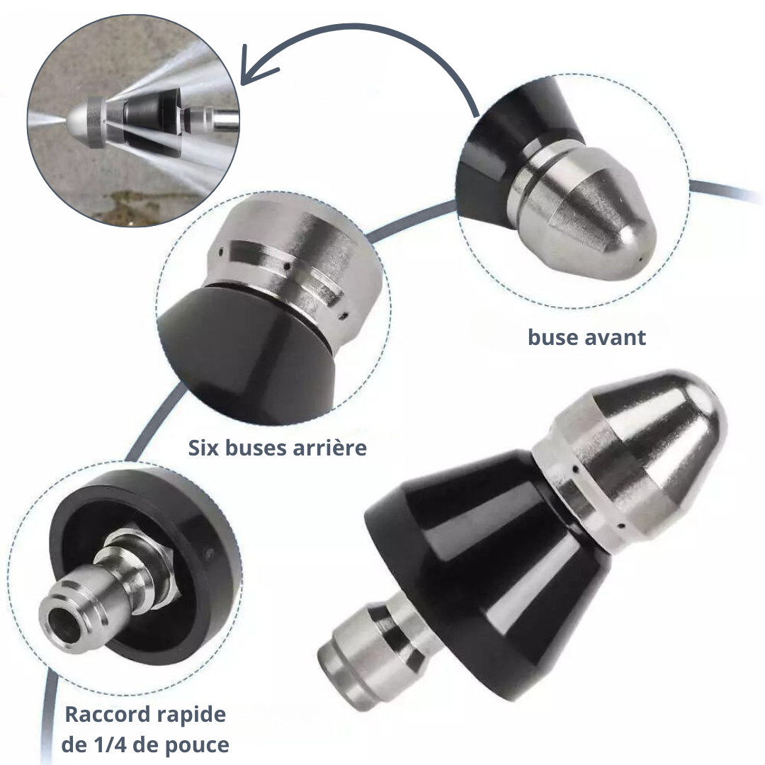 Drain King™ Pack 3 en 1 – Déboucheur Canalisation écologique Haute Pression