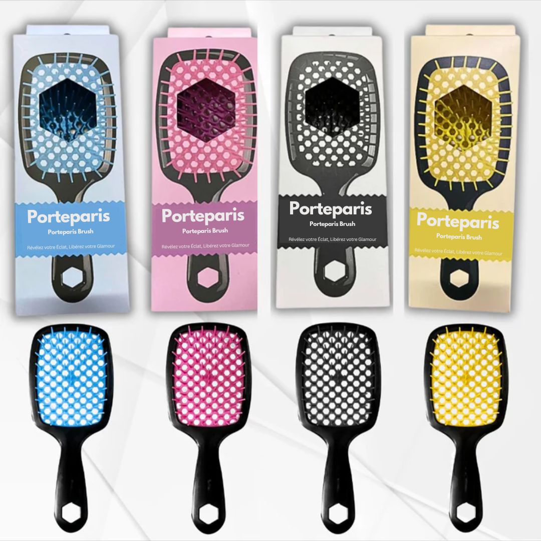 Porteparis Brush – Brosse Démêlante pour Cheveux Bouclés