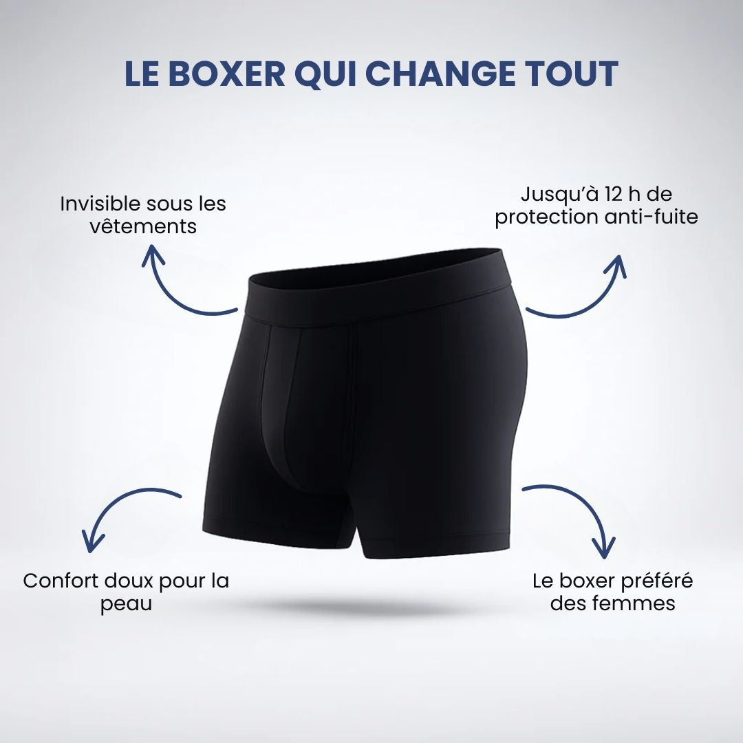 Caleçons Boxers Ultra-Absorbants pour Incontinence Homme