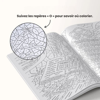 Livre de coloriage monochrome pour la paix intérieure & l’autoréflexion
