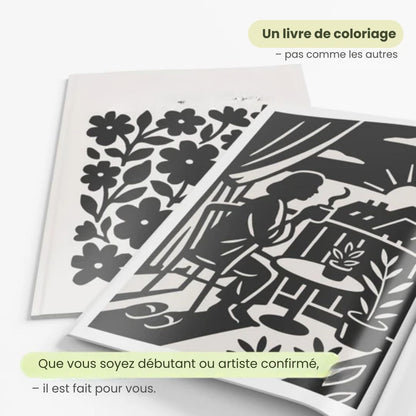 Livre de coloriage monochrome pour la paix intérieure & l’autoréflexion