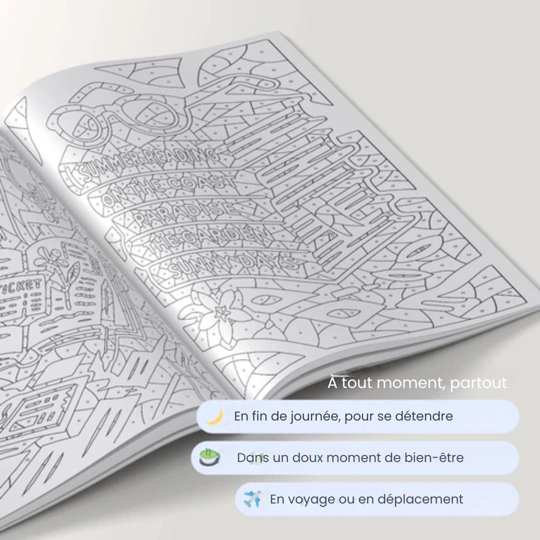 Livre de coloriage monochrome pour la paix intérieure & l’autoréflexion