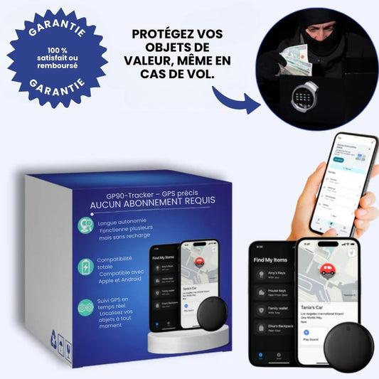 GP90 – Tracker GPS précis sans abonnement (Android/Apple)