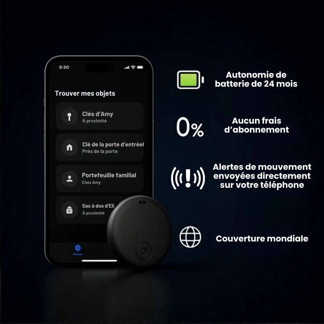GP90 – Tracker GPS précis sans abonnement (Android/Apple)