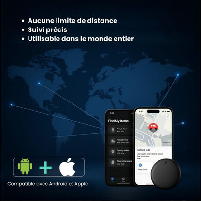 GP90 – Tracker GPS précis sans abonnement (Android/Apple)