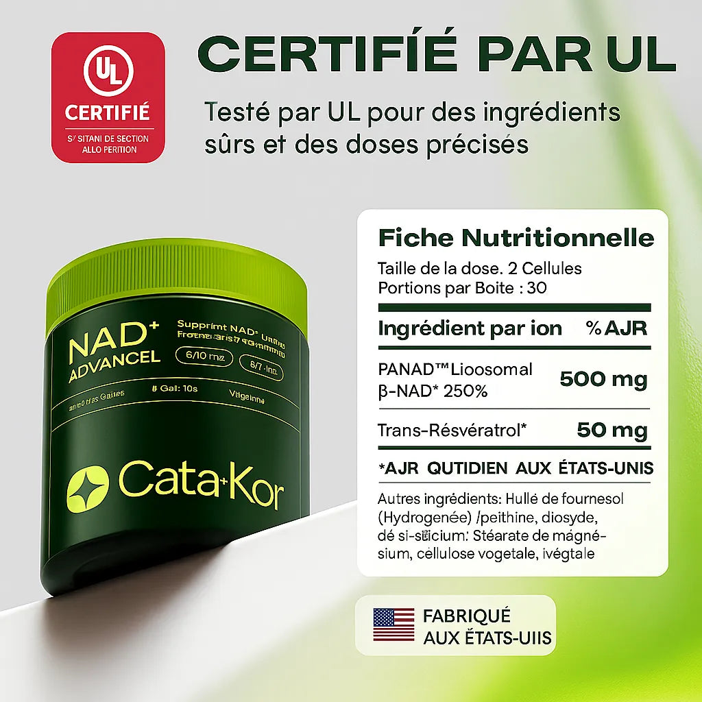 Cata-Kor 500 mg - Complément NAD+ contre le vieillissement cutané