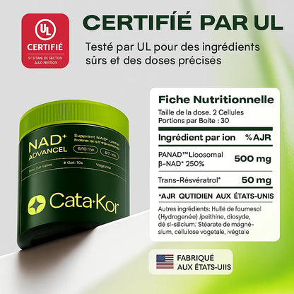 Cata-Kor 500 mg - Complément NAD+ contre le vieillissement cutané